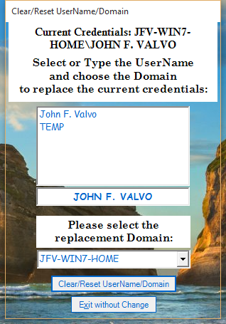 Clear Username Screenshot